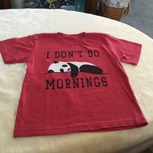 “I DON’T DO MORNINGS” Red T-shirt.  Size 5